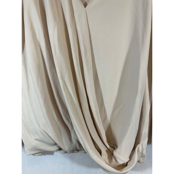 MM.LaFleur New York Size L Deneuve Faux Wrap Blouse 3/4 Sleeve Champagne C26 - Picture 2 of 7